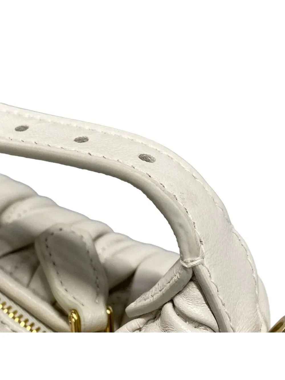 Miu Miu Matelasse Bianco Mini Bag Leather